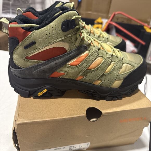 Merrell Mens Moab 3 Vista Mid Waterproof Suede Hiking Boot Mosstone - 7 Wide - Picture 2 of 9